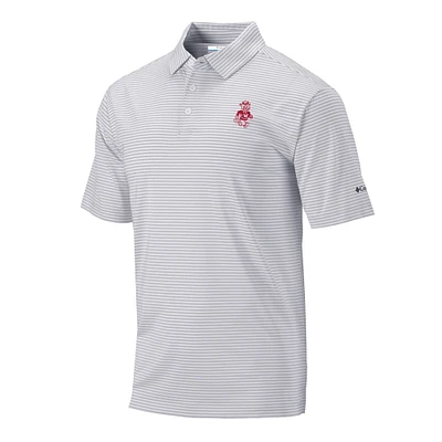 Men's Columbia Gray Washington State Cougars Vault Logo Club Invite Polo