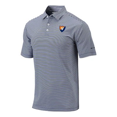 Men's Columbia Navy Illinois Fighting Illini Vault Logo Club Invite Polo