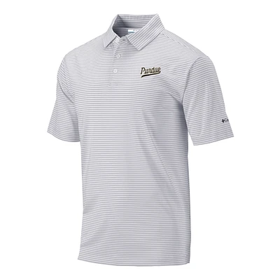 Men's Columbia Gray Purdue Boilermakers Vault Logo Club Invite Polo