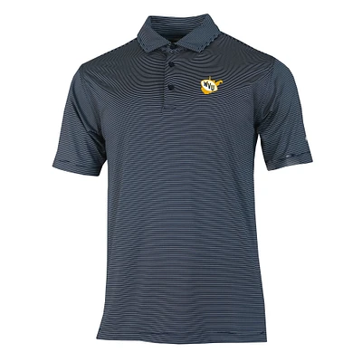 Men's Columbia Navy West Virginia Mountaineers Vault Logo Double Hit Polo