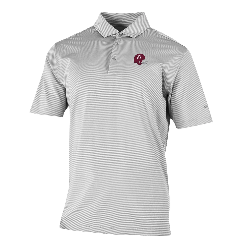 Men's Columbia Gray Texas A&M Aggies Vault Logo Double Hit Polo