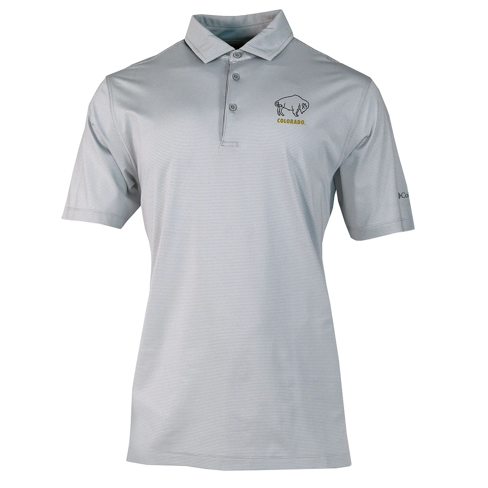 Men's Columbia Gray Colorado Buffaloes Vault Logo Double Hit Polo