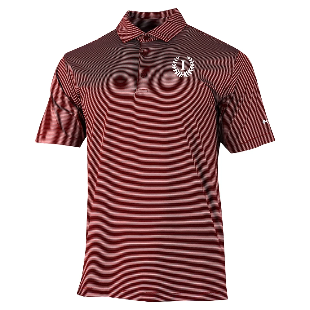 Men's Columbia Crimson Indiana Hoosiers Vault Logo Double Hit Polo