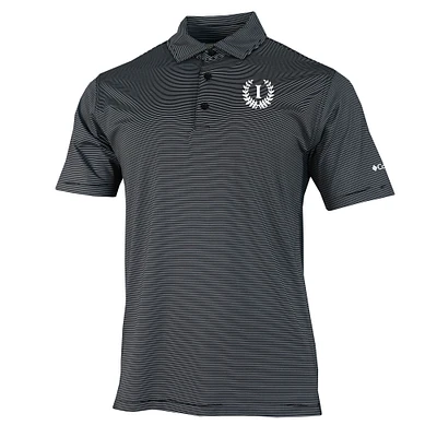 Men's Columbia Black Indiana Hoosiers Vault Logo Double Hit Polo
