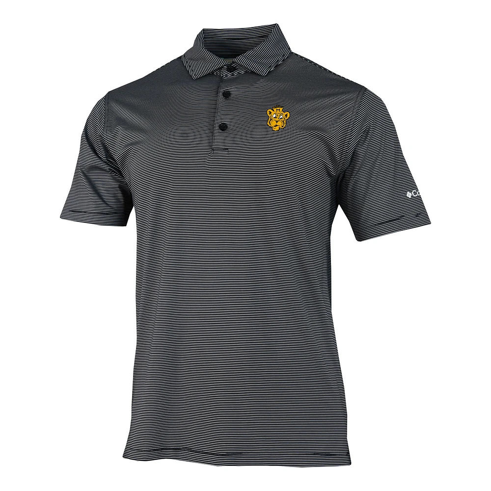 Men's Columbia Black Missouri Tigers Vault Logo Double Hit Polo
