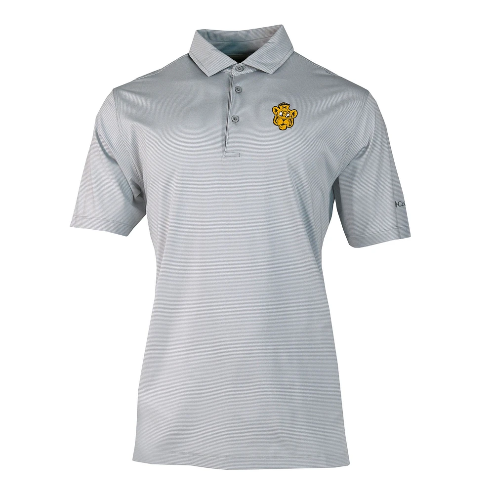Men's Columbia Gray Missouri Tigers Vault Logo Double Hit Polo