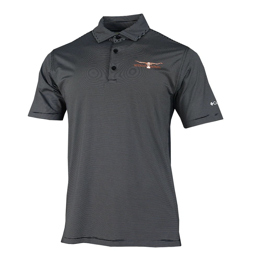 Men's Columbia Black Texas Longhorns Vault Logo Double Hit Polo
