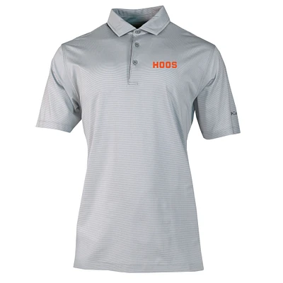 Men's Columbia Gray Virginia Cavaliers Vault Logo Double Hit Polo