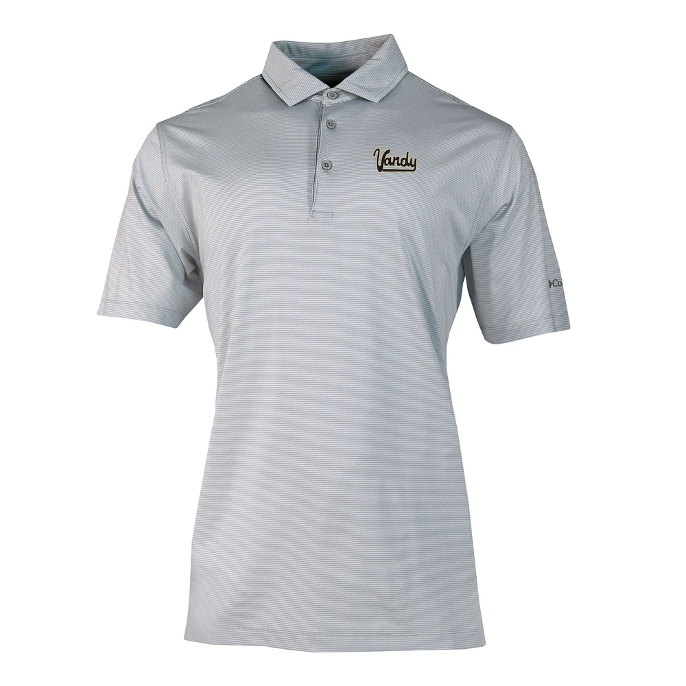 Men's Columbia Gray Vanderbilt Commodores Vault Logo Double Hit Polo