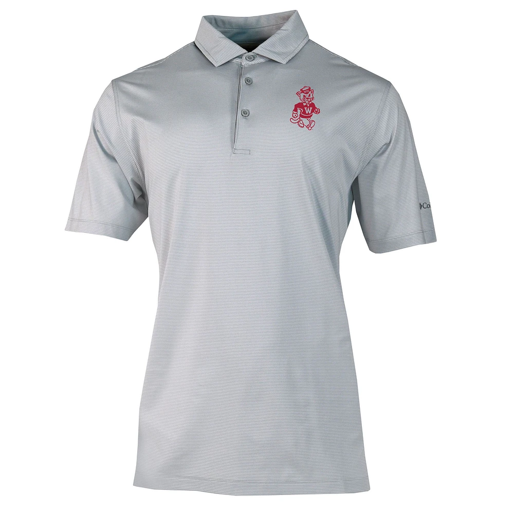 Men's Columbia Gray Washington State Cougars Vault Logo Double Hit Polo