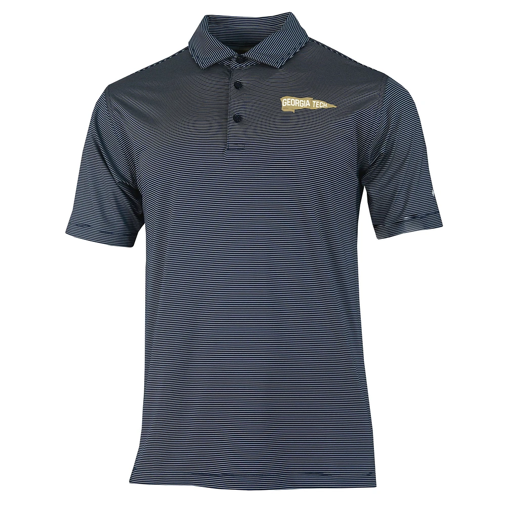 Men's Columbia Navy Georgia Tech Yellow Jackets Vault Logo Double Hit Polo