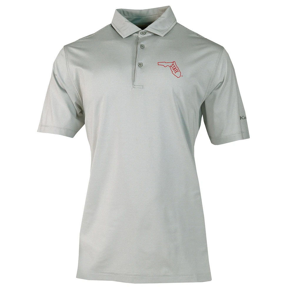 Men's Columbia Gray Florida State Seminoles Vault Logo Double Hit Polo