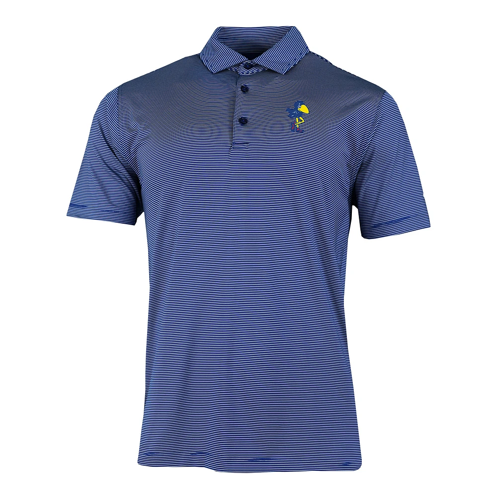 Men's Columbia Royal Kansas Jayhawks Vault Logo Double Hit Polo