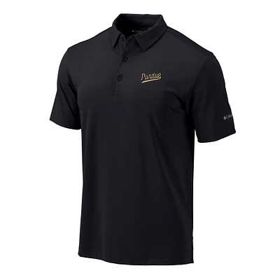 Men's Columbia Black Purdue Boilermakers Vault Omni-Wick Drive Polo