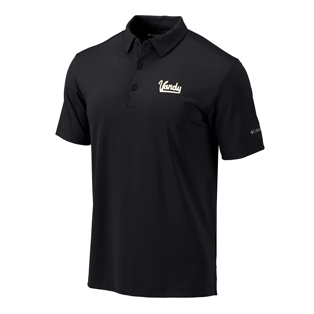 Men's Columbia Black Vanderbilt Commodores Vault Omni-Wick Drive Polo