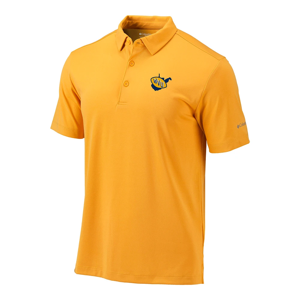 Men's Columbia Gold West Virginia Mountaineers Vault Omni-Wick Drive Polo