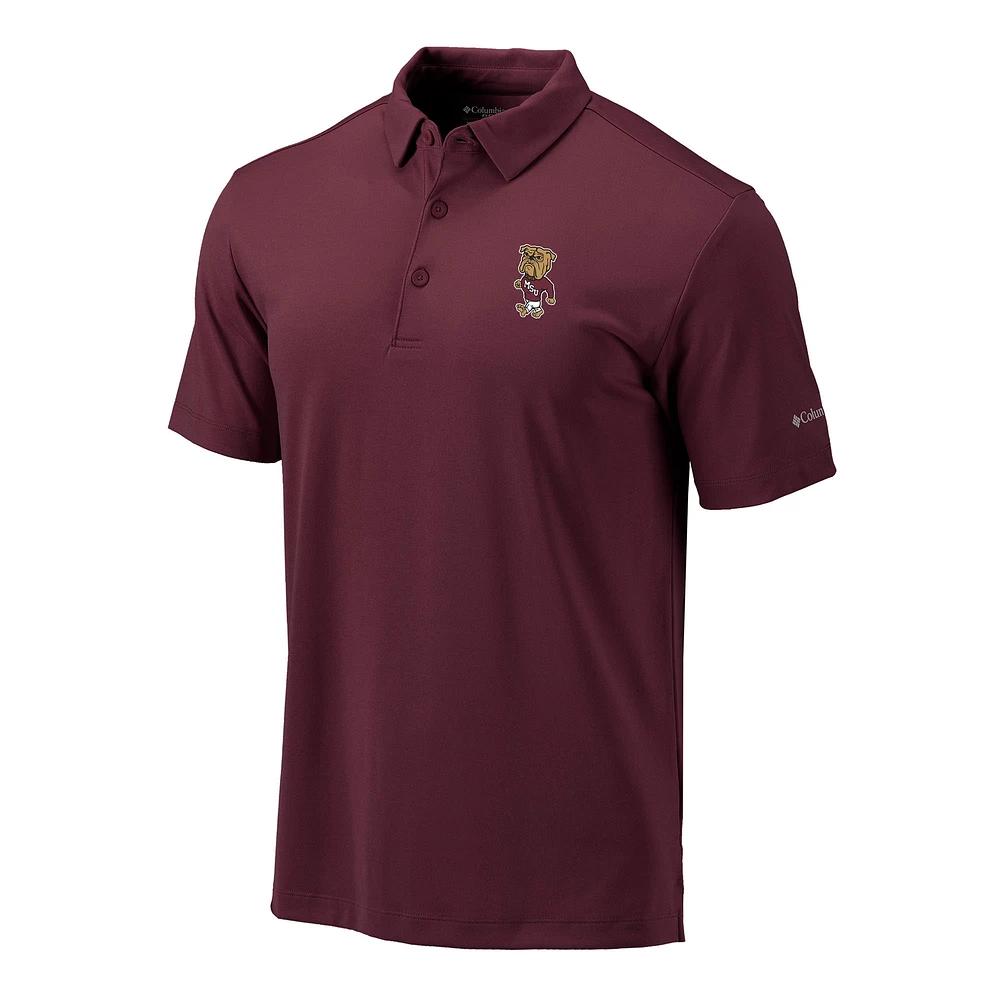 Men's Columbia Maroon Mississippi State Bulldogs Vault Omni-Wick Drive Polo