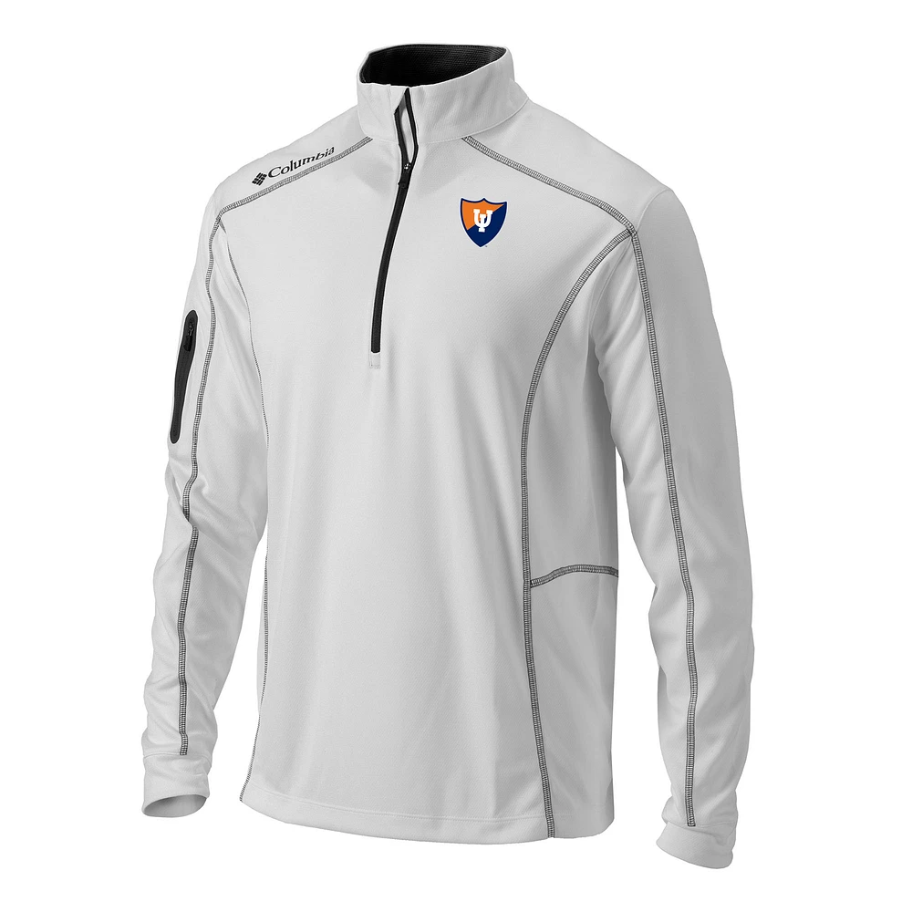 Men's Columbia White Illinois Fighting Illini Vault Omni-Wick Shotgun Quarter-Zip Pullover