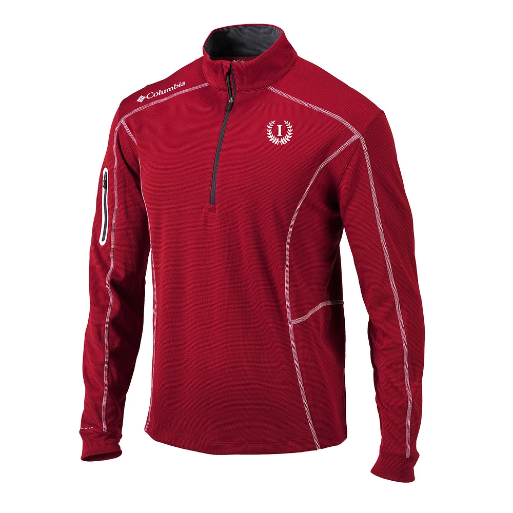 Men's Columbia Crimson Indiana Hoosiers Vault Omni-Wick Shotgun Quarter-Zip Pullover