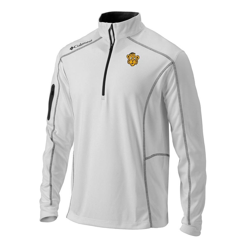 Men's Columbia White Missouri Tigers Vault Omni-Wick Shotgun Quarter-Zip Pullover