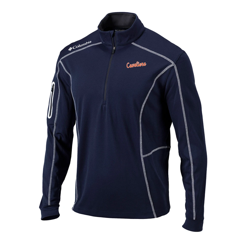 Men's Columbia Navy Virginia Cavaliers Vault Omni-Wick Shotgun Quarter-Zip Pullover