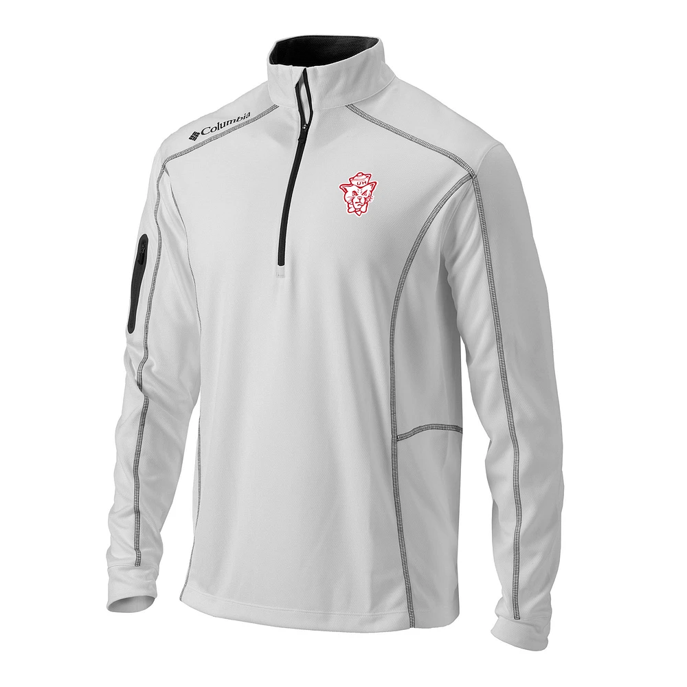 Men's Columbia White Houston Cougars Vault Omni-Wick Shotgun Quarter-Zip Pullover