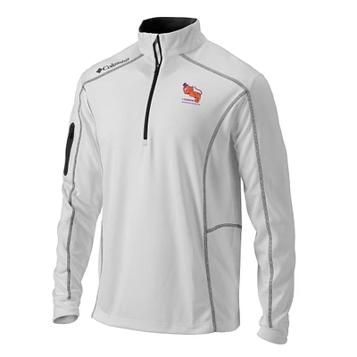 Men's Columbia White Clemson Tigers Vault Omni-Wick Shotgun Quarter-Zip Pullover