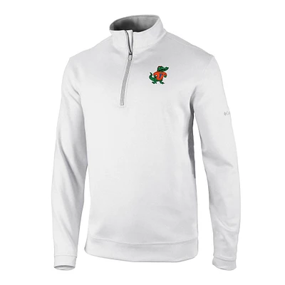 Men's Columbia White Florida Gators Vault Logo Wickhams Hills Quarter-Zip Pullover
