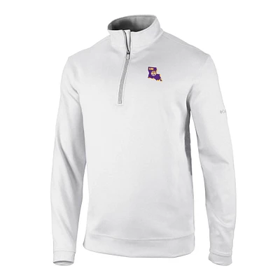 Men's Columbia White LSU Tigers Vault Logo Wickhams Hills Quarter-Zip Pullover