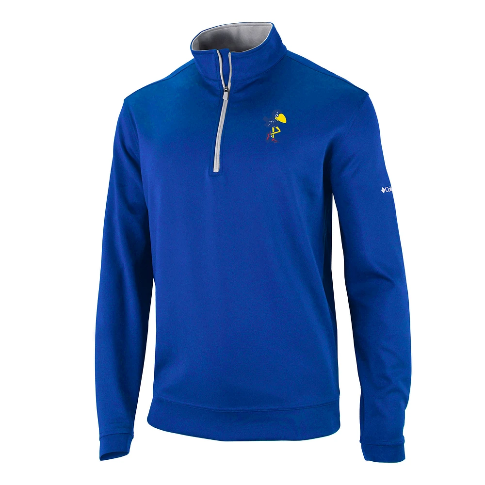 Men's Columbia Royal Kansas Jayhawks Vault Logo Wickhams Hills Quarter-Zip Pullover
