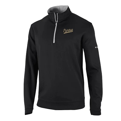 Men's Columbia Black Purdue Boilermakers Vault Logo Wickhams Hills Quarter-Zip Pullover