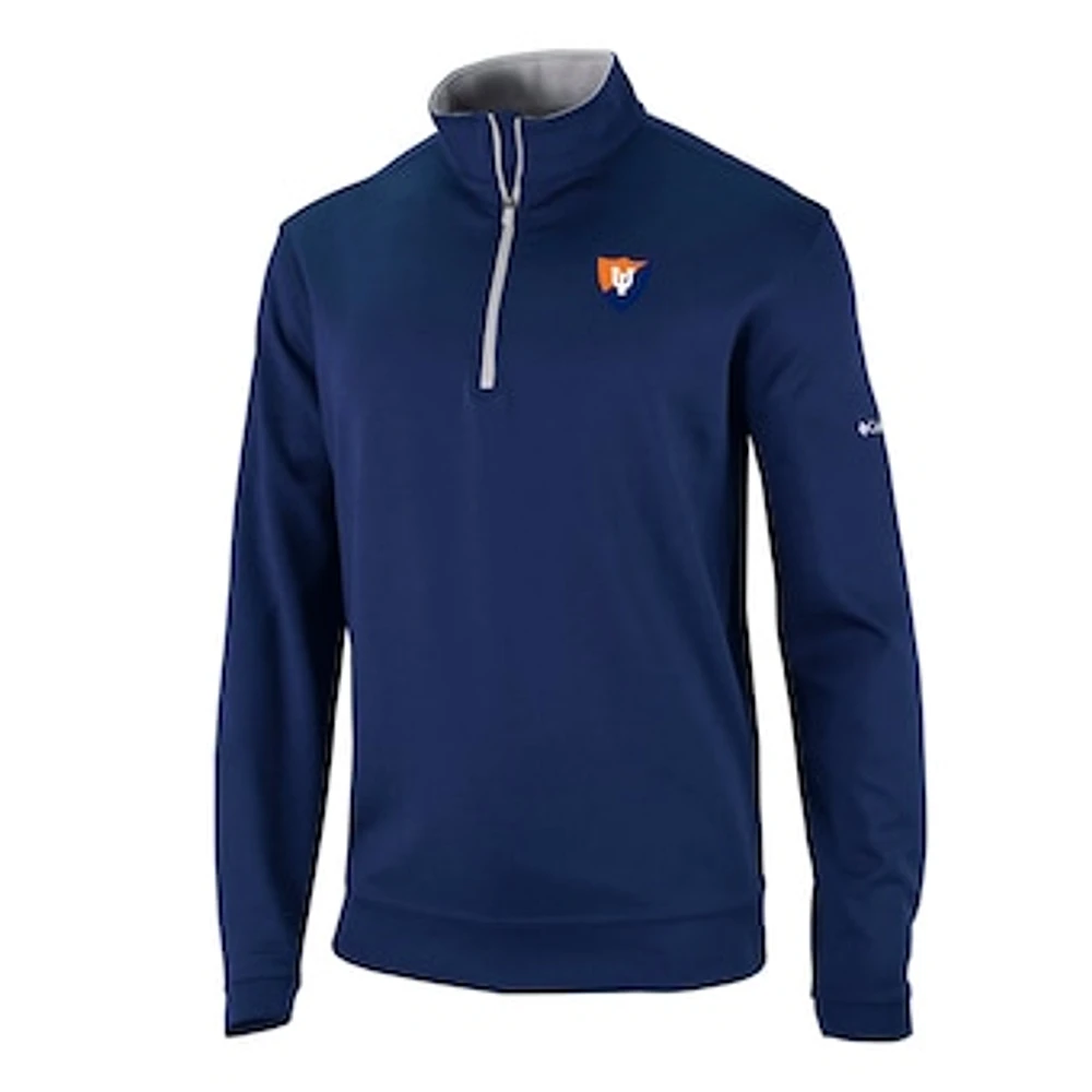 Men's Columbia Navy Illinois Fighting Illini Vault Logo Wickhams Hills Quarter-Zip Pullover