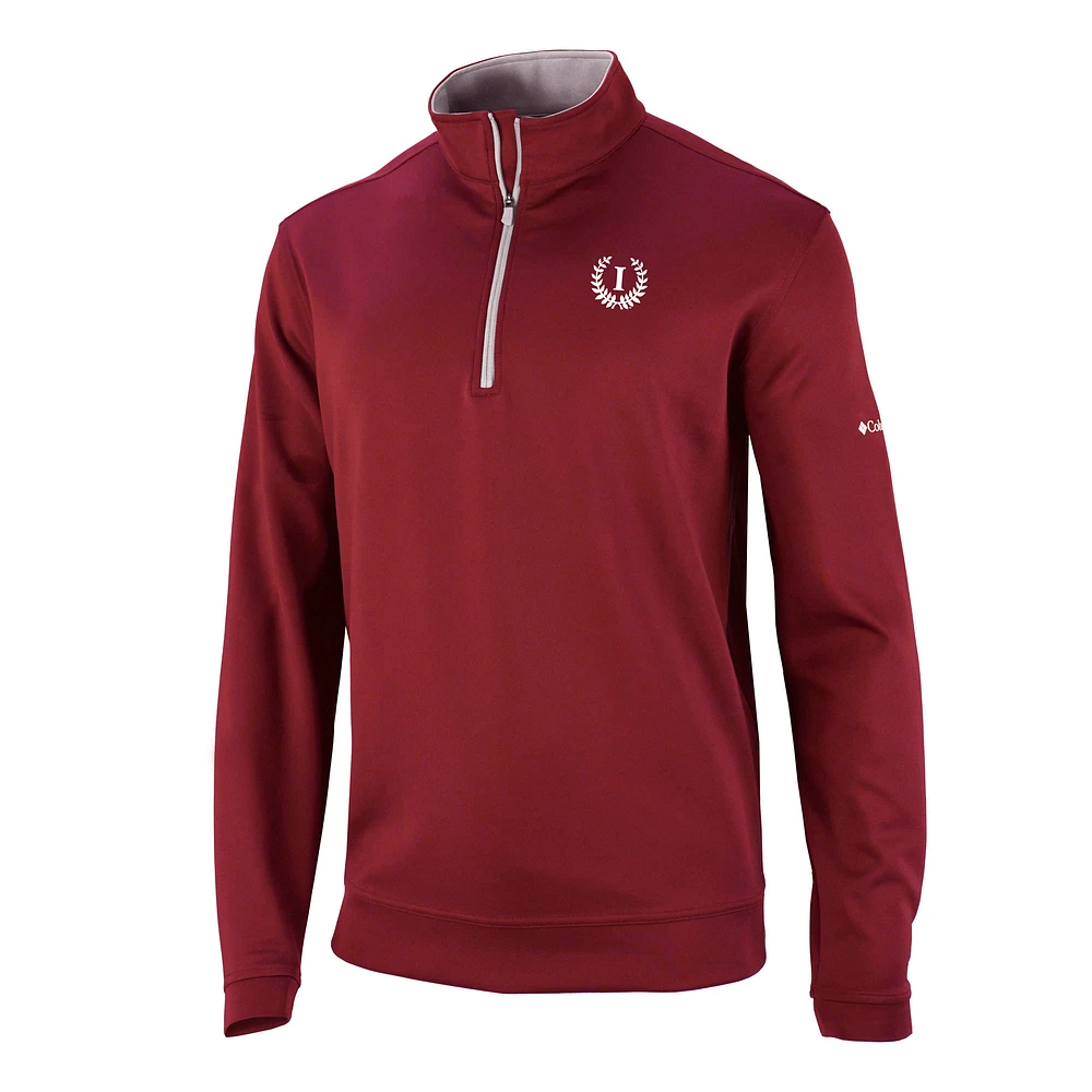 Men's Columbia Crimson Indiana Hoosiers Vault Logo Wickhams Hills Quarter-Zip Pullover