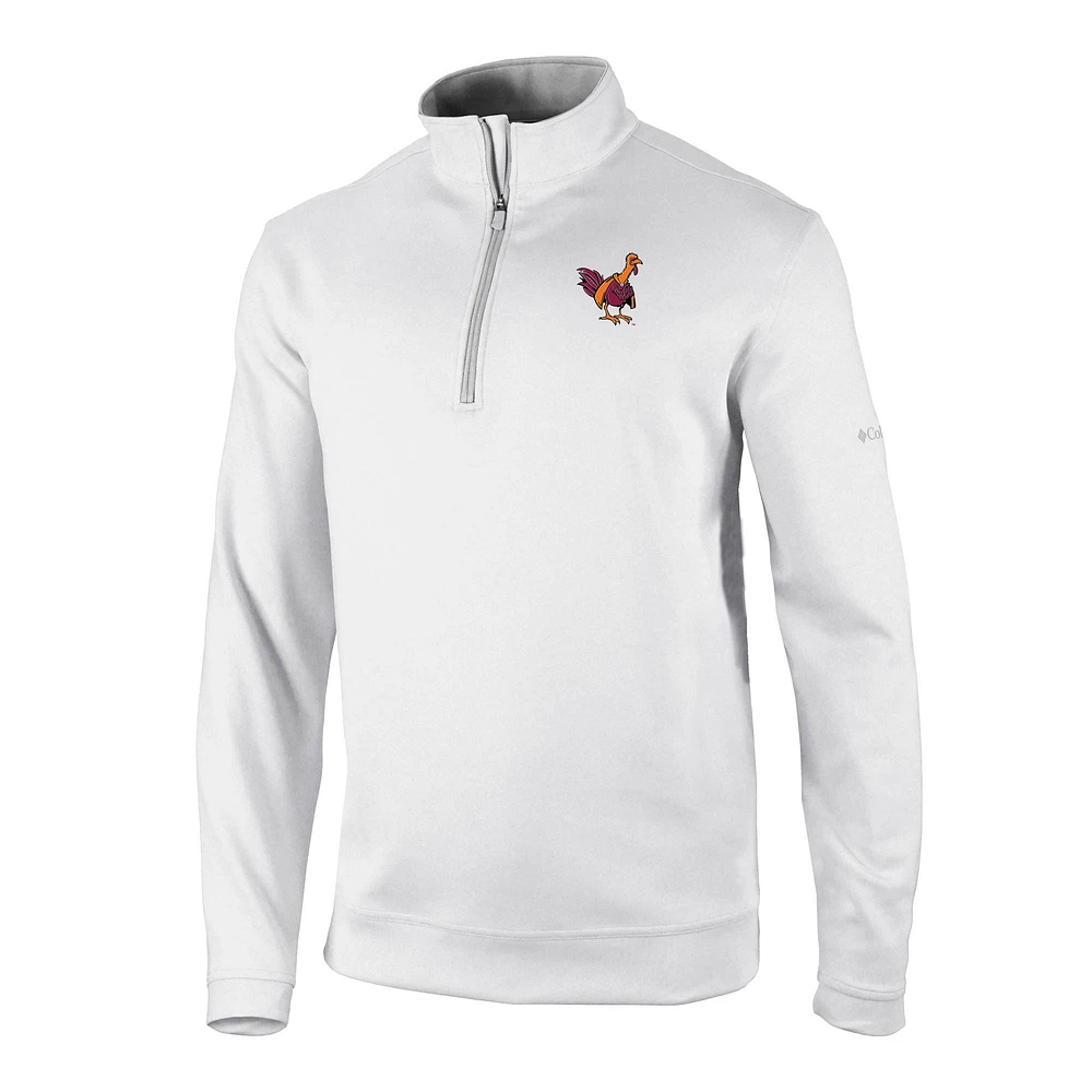 Men's Columbia White Virginia Tech Hokies Vault Logo Wickhams Hills Quarter-Zip Pullover