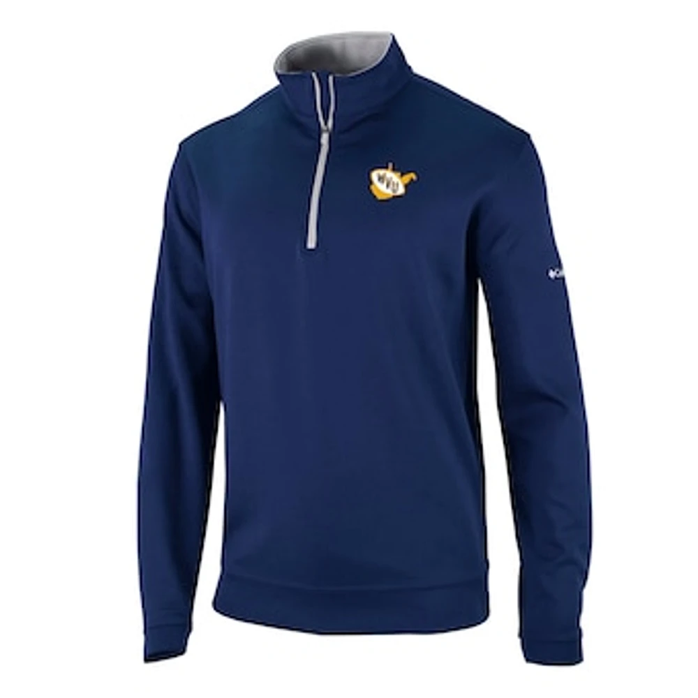 Men's Columbia Navy West Virginia Mountaineers Vault Logo Wickhams Hills Quarter-Zip Pullover