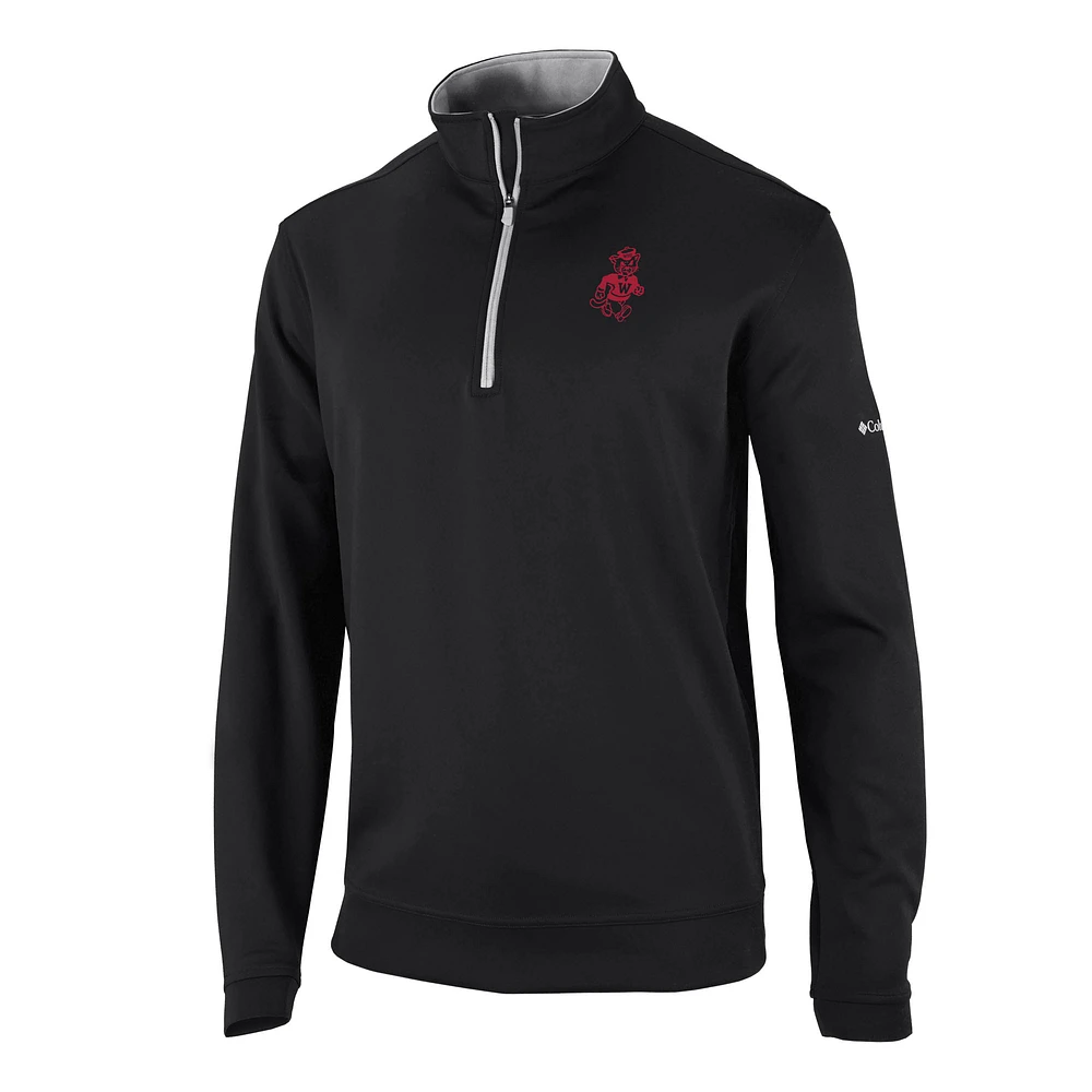 Men's Columbia Black Washington State Cougars Vault Logo Wickhams Hills Quarter-Zip Pullover