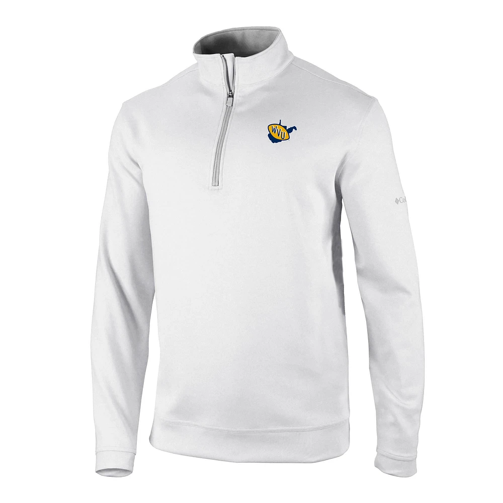Men's Columbia White West Virginia Mountaineers Vault Logo Wickhams Hills Quarter-Zip Pullover