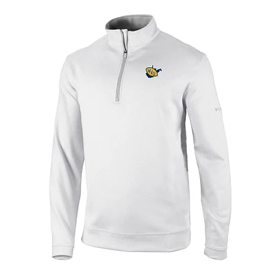 Men's Columbia White West Virginia Mountaineers Vault Logo Wickhams Hills Quarter-Zip Pullover