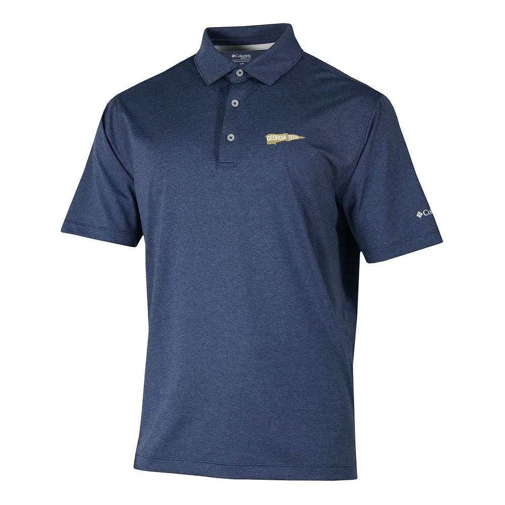 Men's Columbia Navy Georgia Tech Yellow Jackets Vault Logo Sand Tee Polo