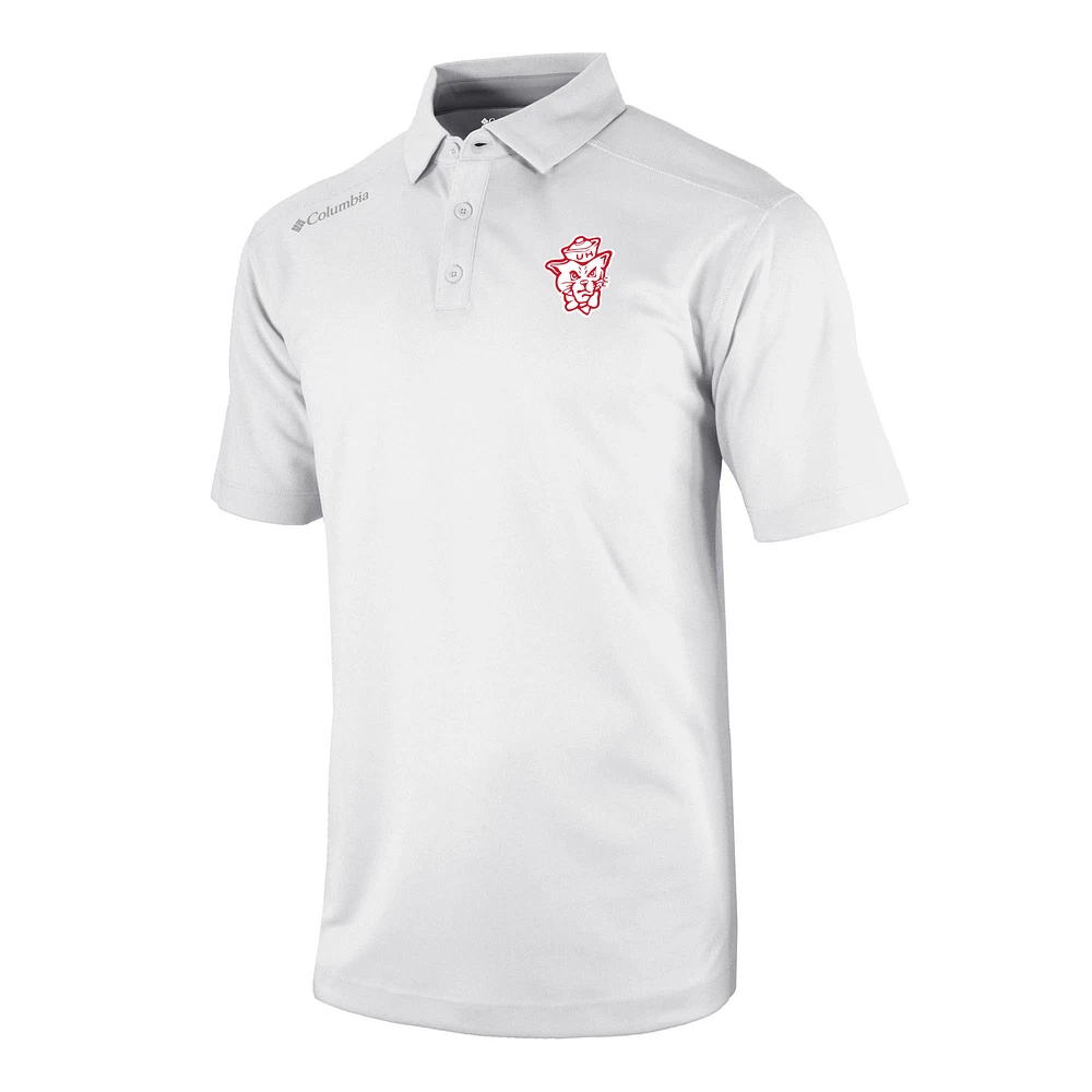 Men's Columbia White Houston Cougars Vault Logo Omni-Wick Shotgun Polo