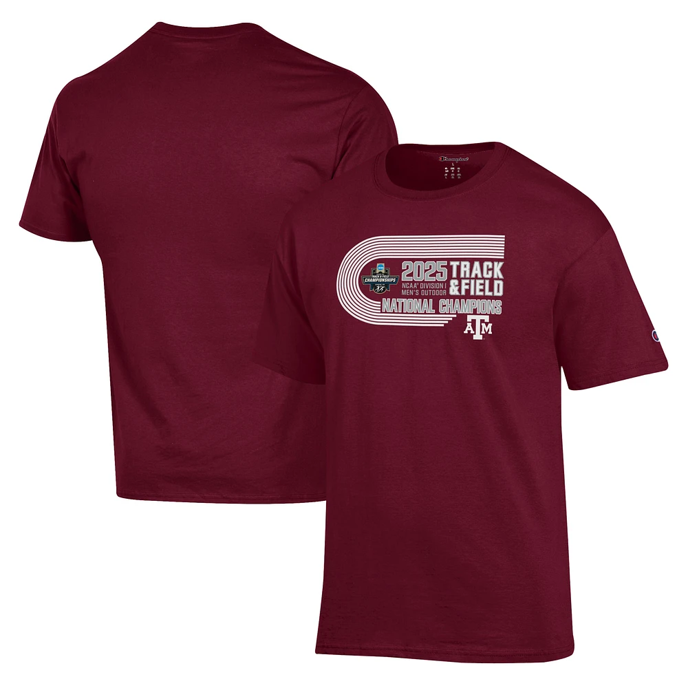 Unisex Champion Maroon Texas A&M Aggies 2025 NCAA Men's Outdoor Track and Field National Champions T-Shirt