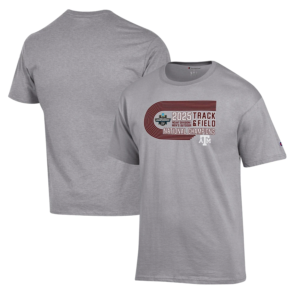 Unisex Champion Gray Texas A&M Aggies 2025 NCAA Men's Outdoor Track and Field National Champions T-Shirt