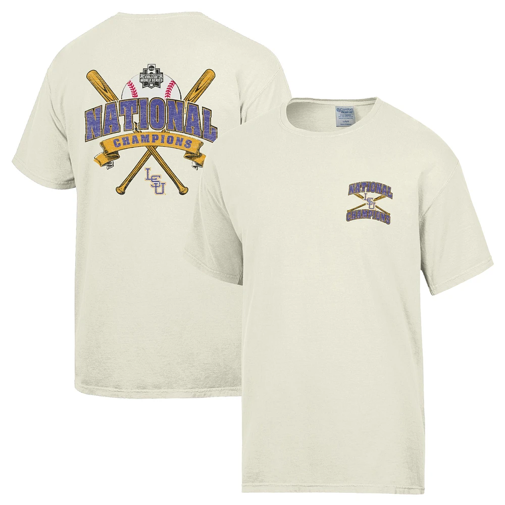 Men's ComfortWash Cream LSU Tigers 2025 NCAA Baseball Men's College World Series Champions T-Shirt