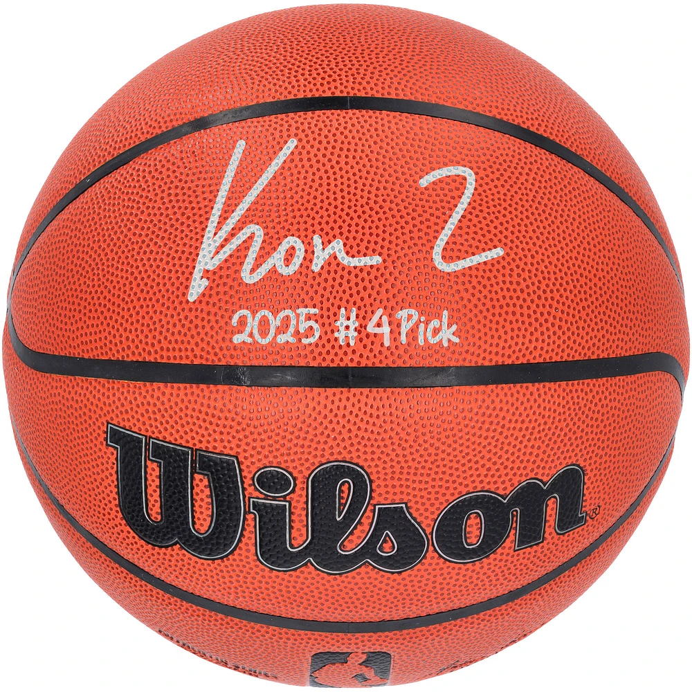 Kon Knueppel Charlotte Hornets Autographed Wilson Authentic Series Indoor/Outdoor Basketball with "2025 #X Pick Inscription"