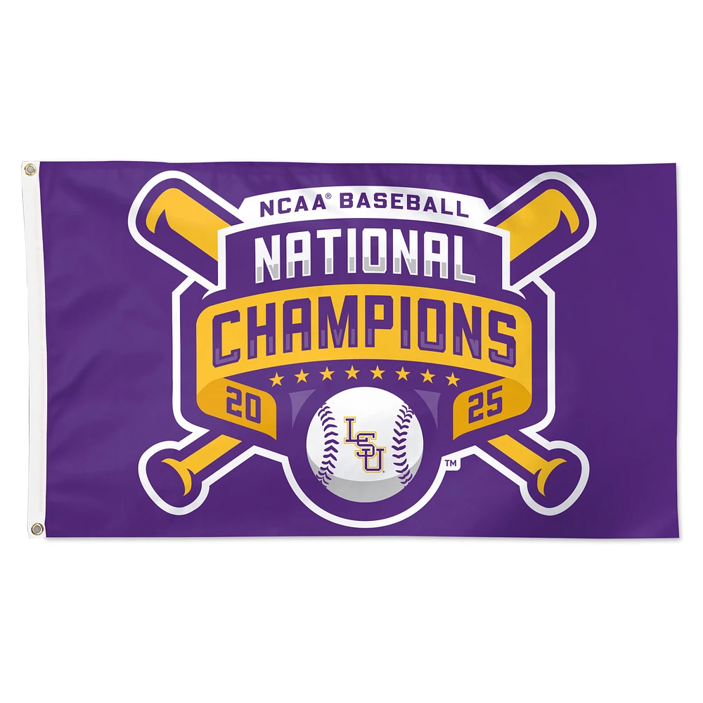 WinCraft LSU Tigers 2025 NCAA Baseball Men's College World Series Champions 3' x 5' One-Sided Deluxe Flag
