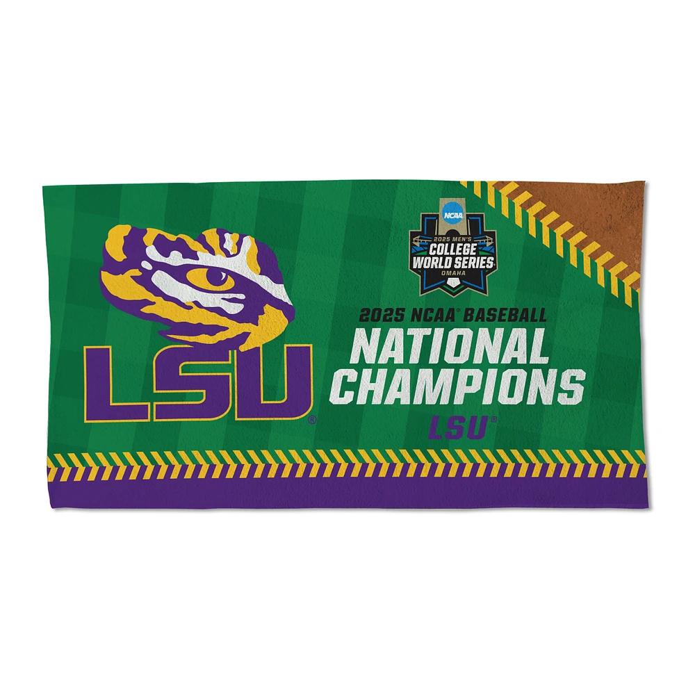 WinCraft LSU Tigers 2025 NCAA Baseball Men's College World Series Champions Locker Room 22" x 42" On-Field Celebration Double-Sided Towel