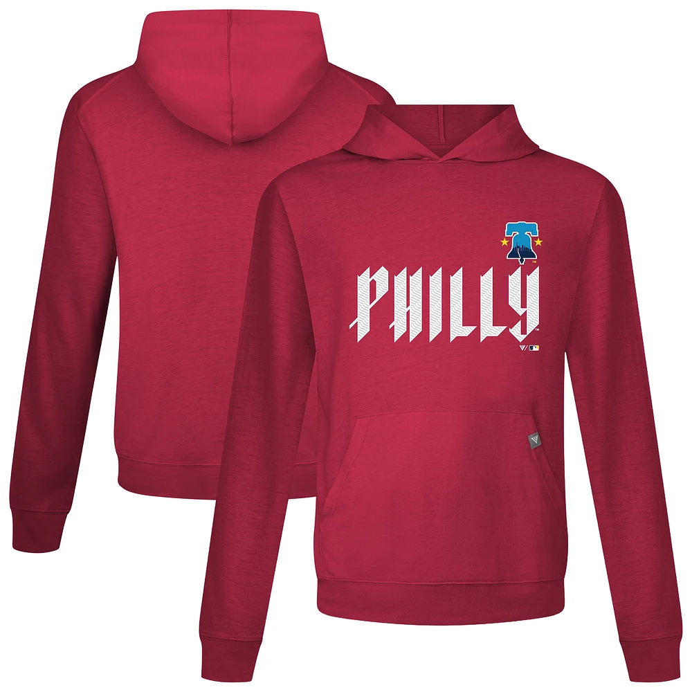 Men's Levelwear Red Philadelphia Phillies City Connect Relay Core Logo Pullover Hoodie