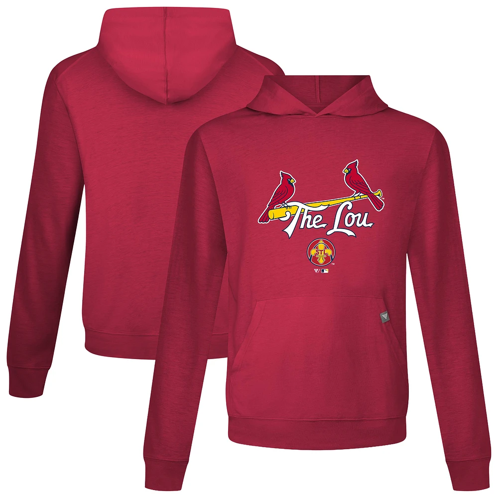 Men's Levelwear Red St. Louis Cardinals City Connect Relay Back Splash Pullover Hoodie