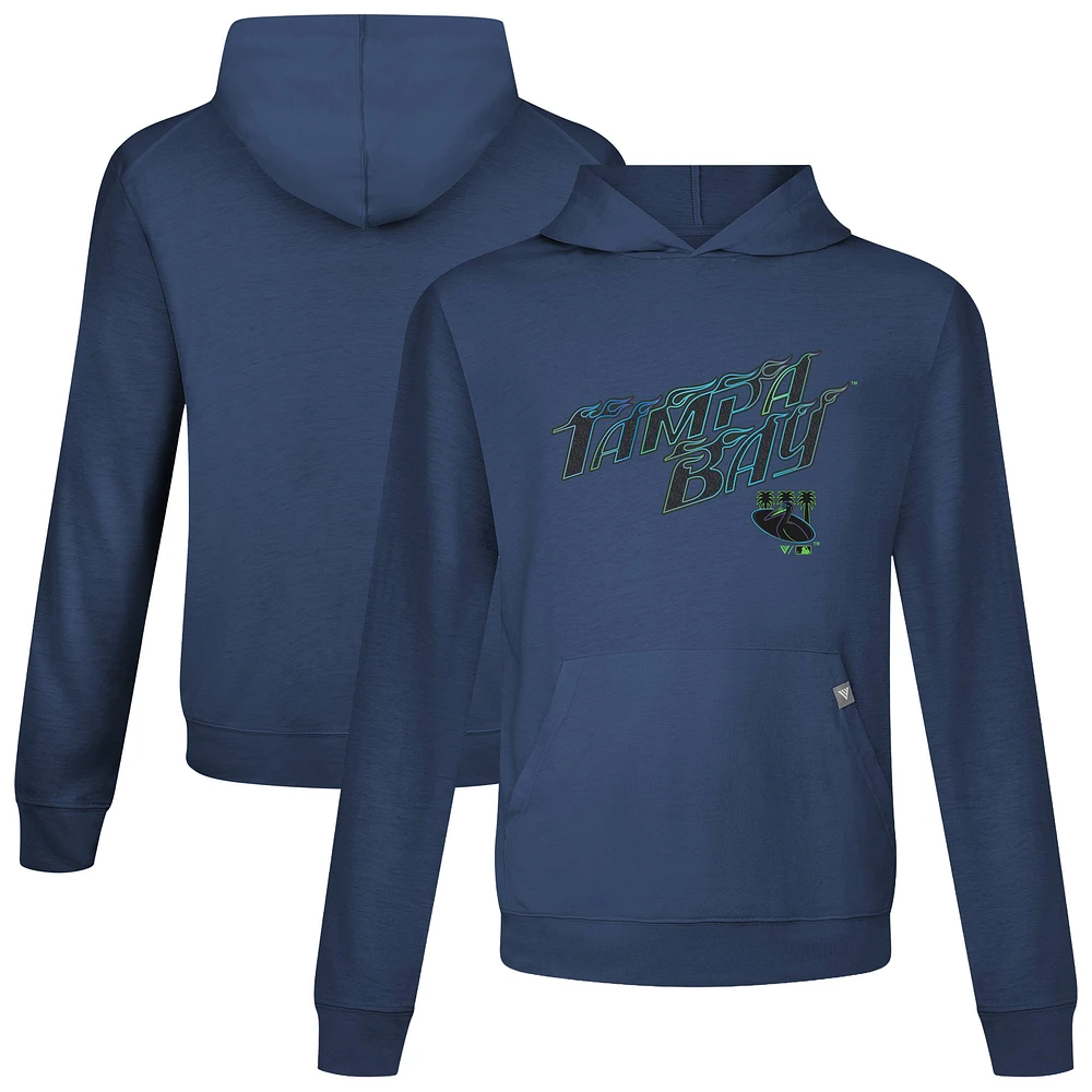 Men's Levelwear Navy Tampa Bay Rays City Connect Relay Back Splash Pullover Hoodie