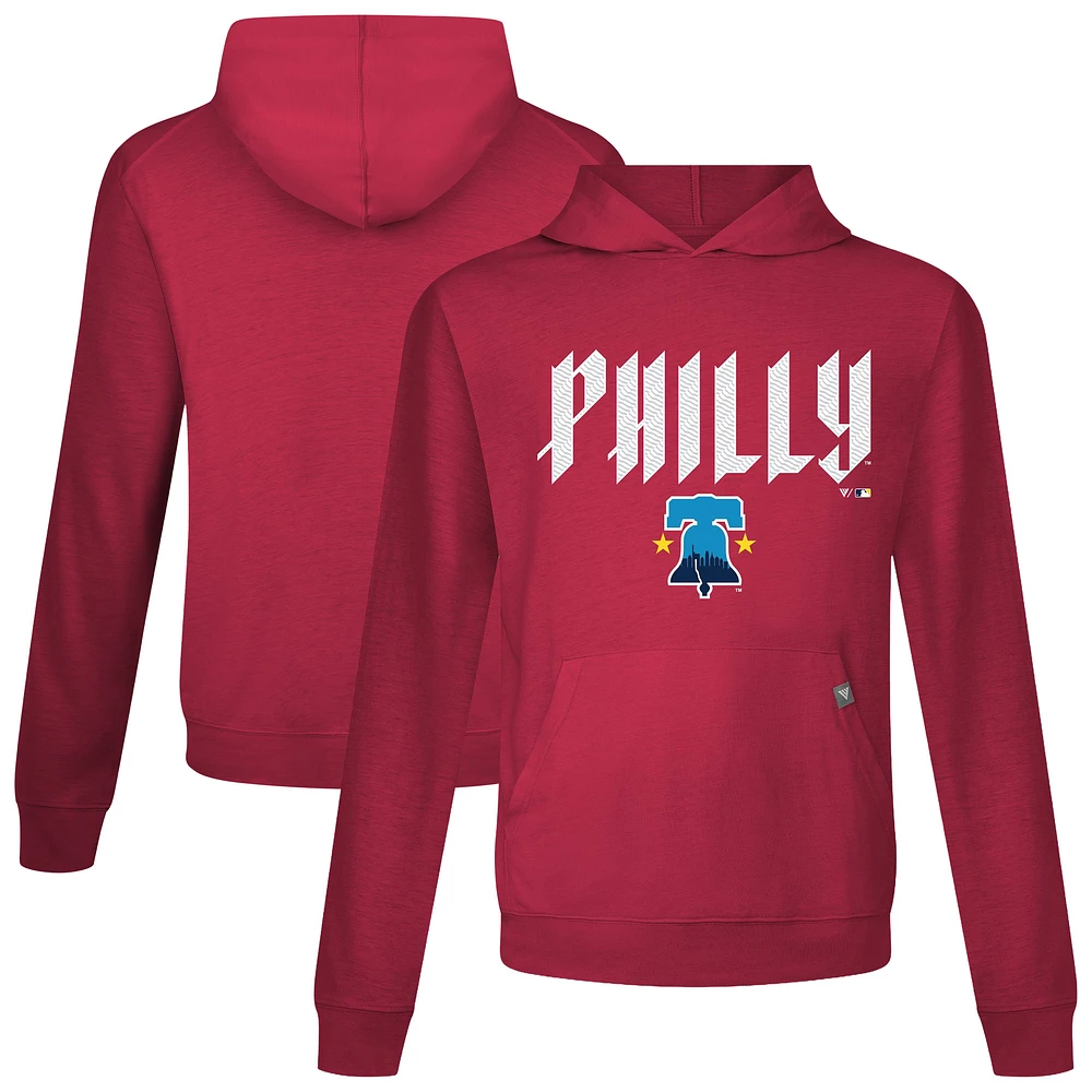 Men's Levelwear Red Philadelphia Phillies City Connect Relay Back Splash Pullover Hoodie